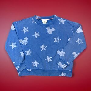 DISNEY PARKS MICKEY MOUSE ICON AMERICANA PULLOVER SWEATSHIRT SIZE XS